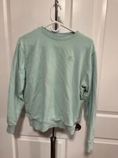 FILA Womens Sporty Sweatshirt Light Aqua Pullover Crew Neck Long Sleeve Pockets