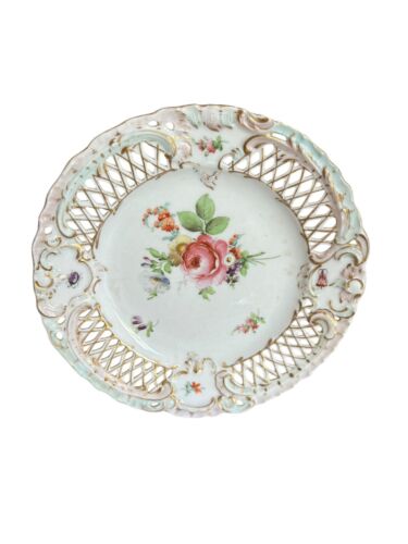 Dresden Carl Thieme Teller 2 Stück floral gezähnt handbemalt 1888-1901 - Bild 8 von 14