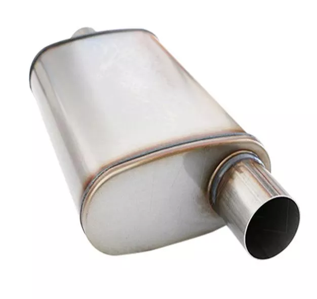 2.5" Inch 63mm Muffler Stainless Steel Exhaust Sports Center/ offset 4"x 9"x14" - image 2 of 4