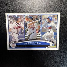 2012 Topps Jones, Pujols, Jones #192 Active NL Home Run Leaders