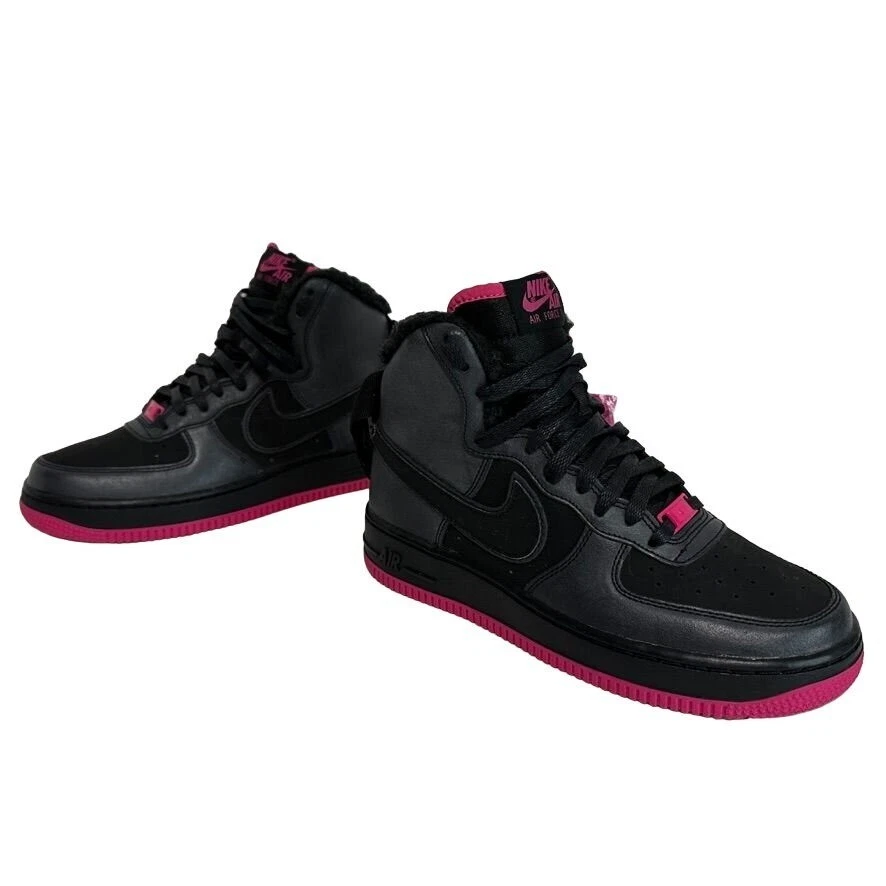Nike AIR FORCE 1 High LV8 GS Sneakers 807627 006 Black Pink Shoes