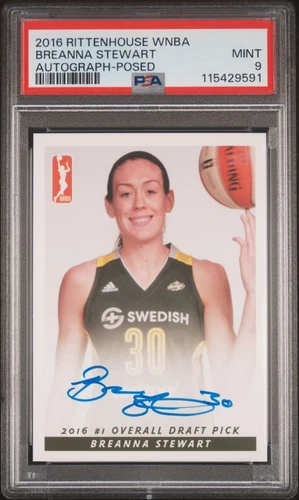 BREANNA STEWART PSA 9 2016 RITTENHOUSE WNBA POSED ROOKIE AUTOGRAPH RC AUTO MINT