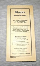 VINTAGE  PAMPHLET ORDER GERMAN MEAL IN GERMAN IN STEUBEN TAVERN NEW YORK 1956