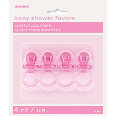 4er Pack 2'' Rosa Kristall Schnuller für Babyparty Gefälligkeiten