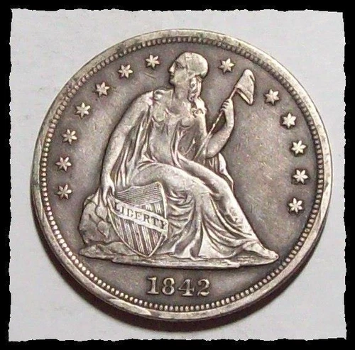 1842-P Seated Liberty Dollar — photo from the most recent tracked eBay sale