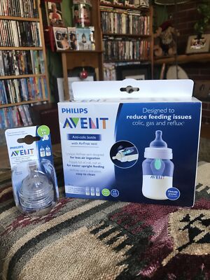 Philips Avent Anti-Colic Baby Bottle Air Free Vent 1m+ 3 Wide-Neck 9oz Free Ship