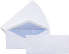  10 Security Tinted Business Gummed Envelopes, Moisture Sealed, 4-1/8 X 9-1/2 In