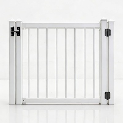Gate Kit (3/4'' pickets, White) Aluminum Deck Gate Kit - Build-to-Fit Hardware-