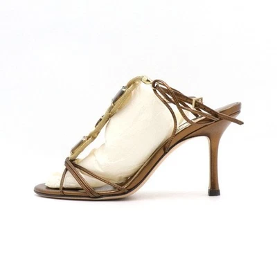 Jimmy Choo Brown Pearl Strap Heeled Women's Sandals 43437 152897583 [P] - Photo 1/4