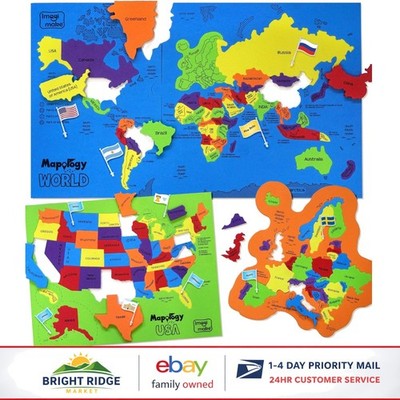 Interactive Map Puzzle for Ages 5-10 Featuring States, Flags, and Capitals
