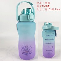 Line Friends Brown & Cony 1500Ml Bpa Free Water Bottle With Straw & Handle 14367