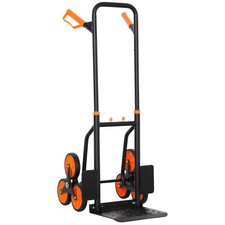 Carrello Portapacchi per Scale 6 Ruote 44x38x106,5 cm Pieghevole Portata 120kg