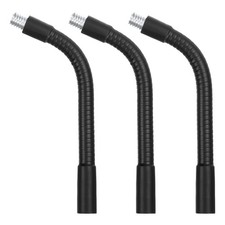 6" Gooseneck, 3Pcs 3/8"-16 Female to Male Thread Flexible Tube, Black