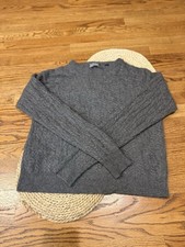  250 Wool Cashmere Long Sleeve Crew Neck Sweater , L women  s grey