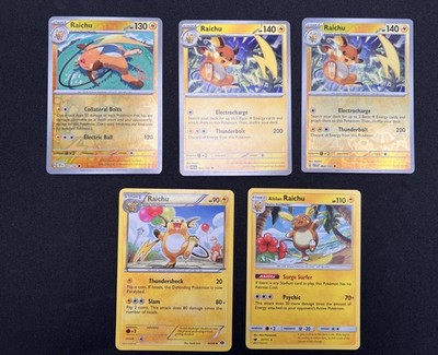 5x Pokemon Raichu Next Destinies Cards Collection Lot Bundle English