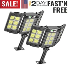 2X 1500W Commercial Solar Street Flood Light Dusk to Dawn Road Outdoor Wall Lamp