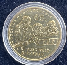 124 WW2 AUSCHWITZ HOLOCAUST ANNIVERSARY POLISH COIN BADGE POLAND JEWISH
