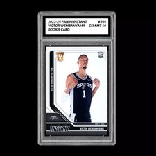 Graded 10 Victor Wembanyama RC #544 2023 Panini Instant Rookie San Antonio Spurs