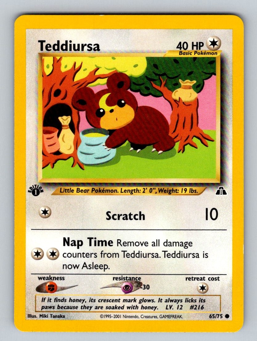 Teddiursa 1st Edition Common Neo Discovery 65/75 NM