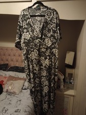 Dark Green And White Maxi Dress