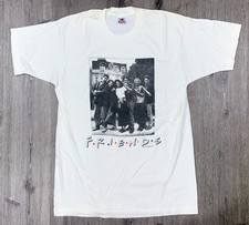 Friends TV Show Vintage Shirt Tee 1995 Warner Bros L B&W Season 1 Cast Photo NBC