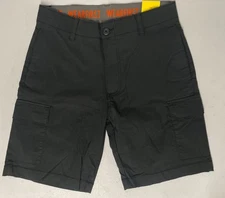 WEARFIRST Men's Lightweight Cargo Shorts BLACK 32 Stretch Cotton/Nylon 9" Inseam