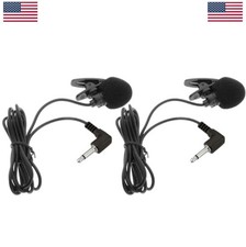 Lavalier Lapel Microphone 2 Pack 3.5mm Omnidirectional Clip On Corded for Voice