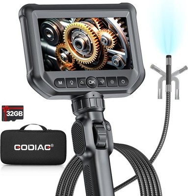 Two-Way Articulating Borescope Camera Endoscope Camera IPS 1080P HD LED Light