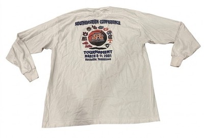 Vintage 2001 SEC Men's Basketball Tournament Shirt XXL White Long Sleeve Alstyle