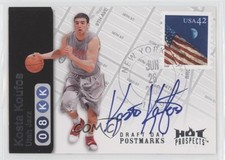 2008 Fleer Hot Prospects Draft Day Postmarks 10/50 Kosta Koufos #DD-KK Auto 0ex8