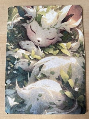 Anime ART STYLE Leafeon  Fan Full Art Pokemon Custom Card/perfect bookmark 