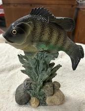 Resin Blue Hill Perch Shelf Figure Fish Home Decor Man Cave Cabin 8” Fish