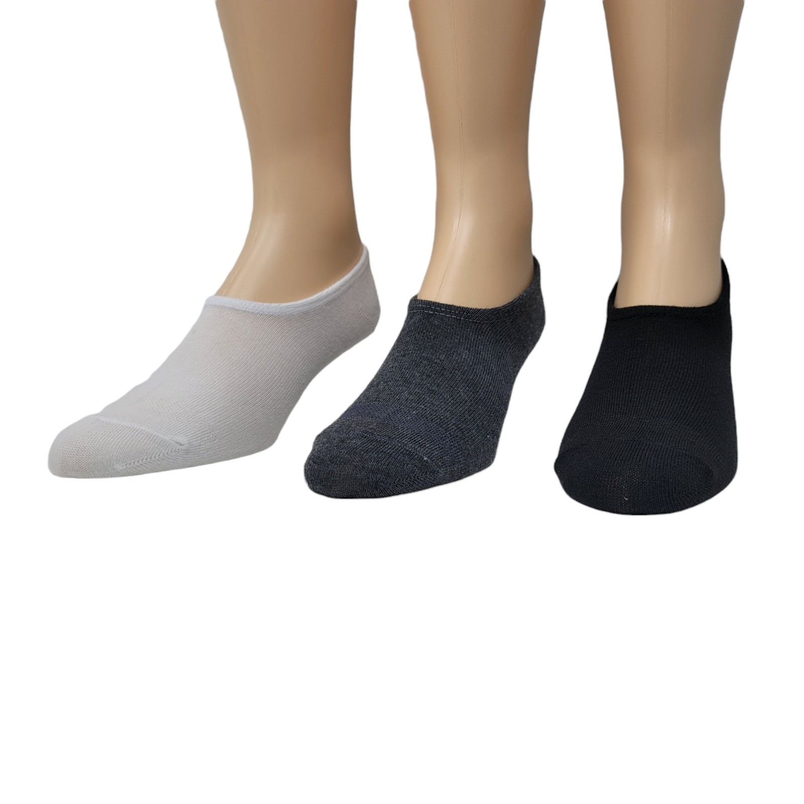 Converse Men's Flat Knit Ultra Low Socks Size 6-12 3-Pack (White/Grey/Black) thumbnail 2