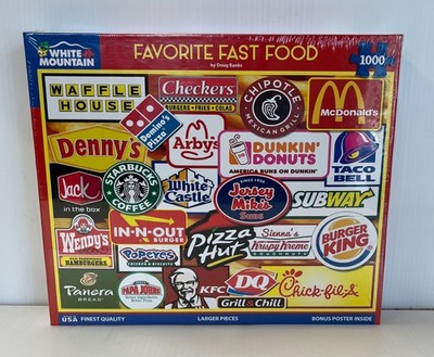 White Mountain puzzle Sealed  Favorite Fast Food  1000 pcs Dated 2024 Item# 1928