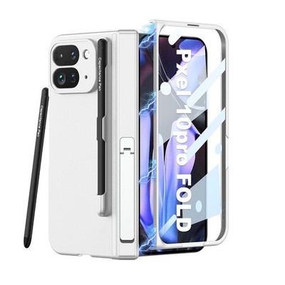 Für Google Pixel 10 Pro Fold GKK Magnetische Full Cover Hülle mit Stift Silber