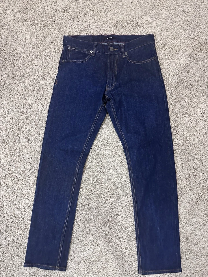 RVCA Jeans Mens Size 30x30 Blue Dark Indigo Daggers Fit NWOT - Image 4 of 4