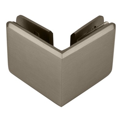CRL BGC90BN Brushed Nickel Beveled Style 90 degree Glass-to-Glass Clamp