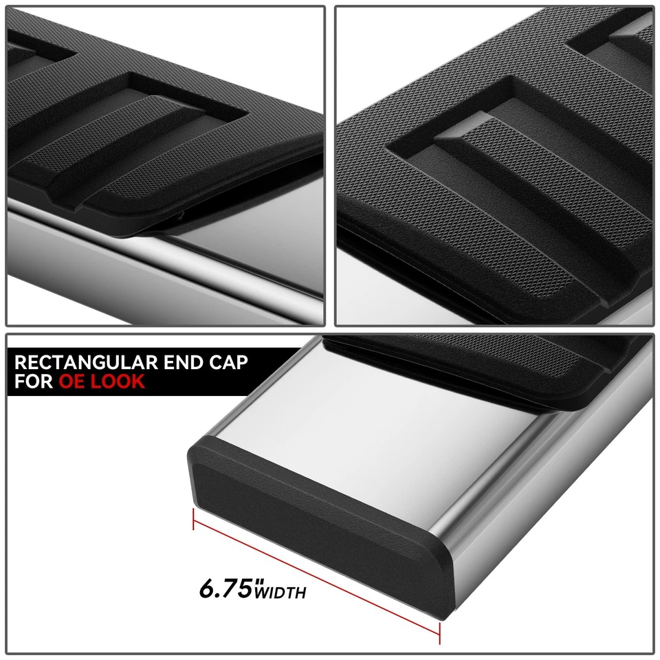 For 09-24 Dodge Ram 1500 2500 3500 Crew Cab 6.75" Side Step Bar Running Boards - Image 3 of 4