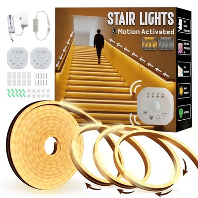 Motion Sensor LED Strip Lights - Chasing Effect Auto ON/Off for Stairs, Bedro...