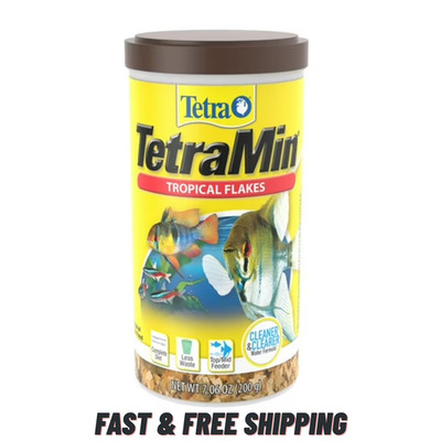 Tetra TetraMin Tropical Flakes Nutritionally Balanced Fish Food 7.06 oz - NEW