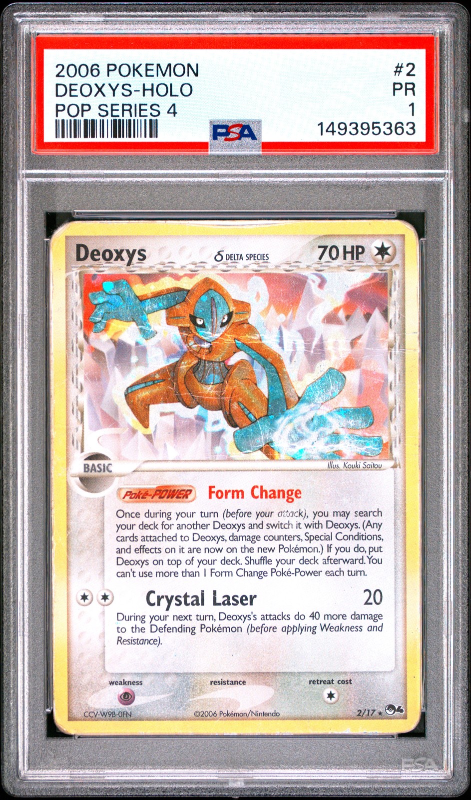 2006 POKEMON POP SERIES 4 #2 DEOXYS-HOLO PSA 1
