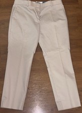 NEW NWT ANN TAYLOR BEIGE TAN THE ANKLE PANTS Slim Mid Rise Size 4P 4 PETITE