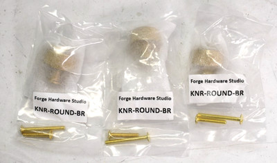 Forge Hardware Studio KNR-ROUND-BR Round Knob Satin Brass Lot of 3