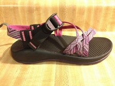 Chaco Girls 4M ZX/2 Cloud Pink Gray Chevron Slingback Hiking Strappy Sandals