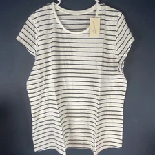 Universal Thread Ladies top XXL White/Navy Stripe New