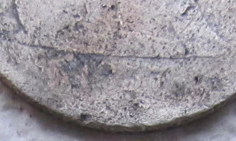 Серебряная монета номиналом 25 центов 1857-S с изображением сидящей Свободы редкая ключевая дата поврежденный наполнитель Сан-Франциско - Изображение 3 из 4