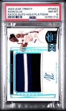 PSA 8 - KEON ELLIS #/25 Auto - 2022 Leaf Trinity WORN Patch RPA - HOLO PLATINUM