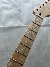 Gloss Maple 24 Fret 25.5" Maple Fretboard vine Inlay Electric Guitar Neck parts