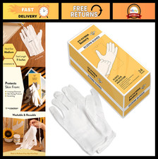 100 Cotton Gloves for Eczema Relief 24 Pairs Washable Reusable Dry Hands Tr