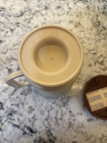 Vintage Dunkin' Donut Plastic Travel Coffee Mug Cup w Lid/Unused Sticky Base - Picture 10 of 14